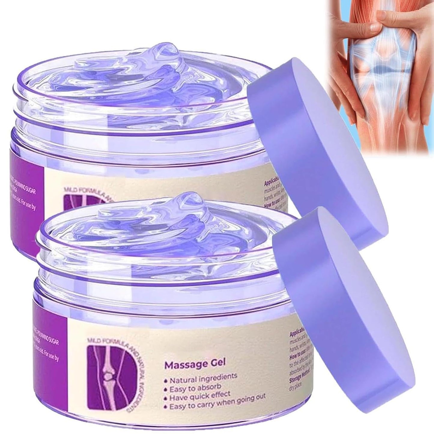 2PCS Soothing Relief Massage Gel, Joint Gel Purple Gel Cooling Activities Throughout The Body, Soothing Knees, Lumbar, Neck, Back, Shoulders, Hands, and Feet iaredonBuy Supplements Australia