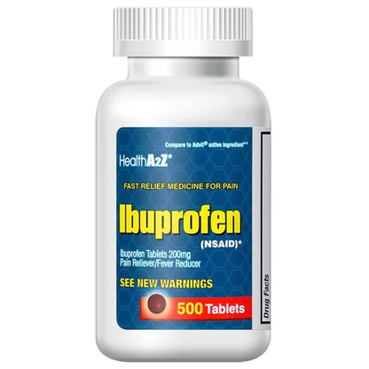 HealthA2Z Ibuprofen 200mg Tablets | Pain Reliever & Fever Reducer | 750 Total Tablets (250 Counts + 500 Counts) | Pain Relief for Headache, Muscle Pain, Joint Pain & Inflammation HealthA2ZBuy Supplements Australia