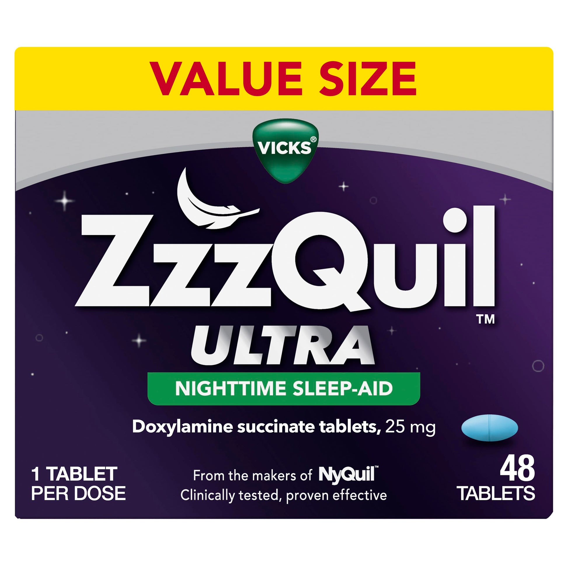 ZzzQuil ULTRA, Sleep Aid, Doxylamine Succinate 25mg, Sleep Aids for Adults, Nighttime Sleep Aid, 48 Tablets ZzzQuil buy supplements Au