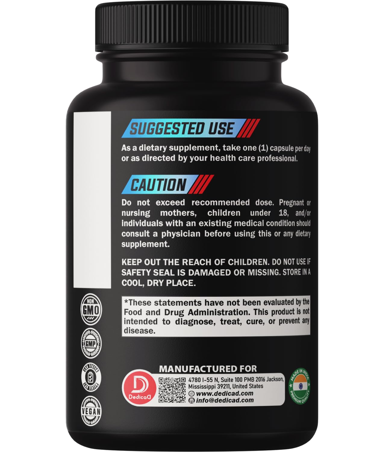 DEDICAD Premium Wormwood Extract Capsules - 5 Month Supply for Immune - 12 Herbs Blended with Black Walnut Leaves, Ginger, Turmeric & More - 150 Counts DEDICAD buy supplements Au