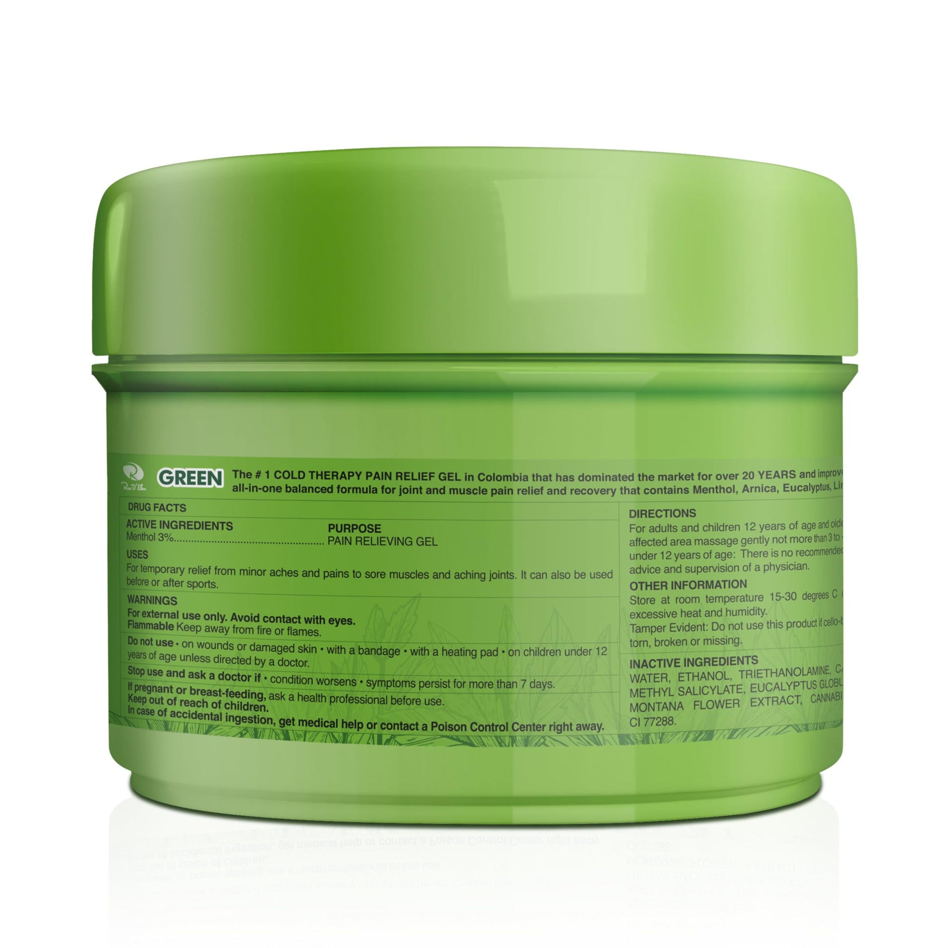 Ross D'Elen Green Menthol Gel - 2Pack Large Size (2) ROSS D'ELENBuy Supplements Australia