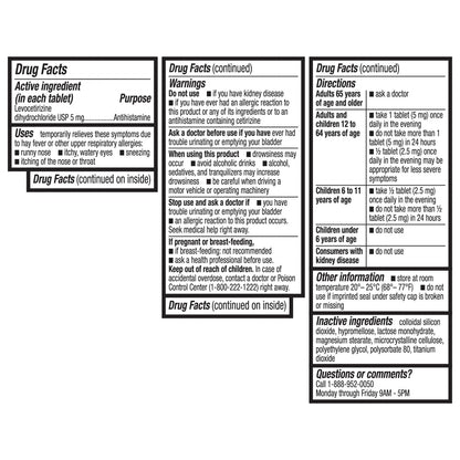 HealthA2Z® Allergy Relief, Levocetirizine Dihydrochloride 5mg, Dye Free Antihistamine, 24 Hours Relief from Sneezing, Runny Nose, Itchy Nose and Eyes (60 Counts) HealthA2Z buy supplements Au