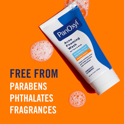 PanOxyl 10% Benzoyl Peroxide Acne Foaming Wash, Maximum Strength, Daily Acne-Fighting