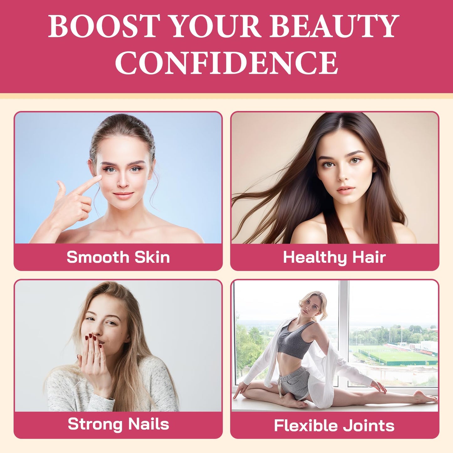 OHaboth Collagen Gummies for Women, Hydrolyzed Collagen Peptides Type I, II, III, V, X, 0 Sugar - Collagen Gummies for Skin, Wrinkles, Hair, Nails