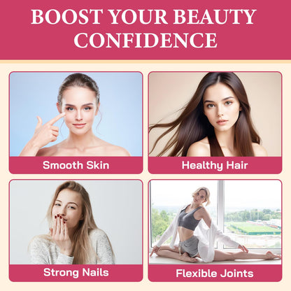OHaboth Collagen Gummies for Women, Hydrolyzed Collagen Peptides Type I, II, III, V, X, 0 Sugar - Collagen Gummies for Skin, Wrinkles, Hair, Nails