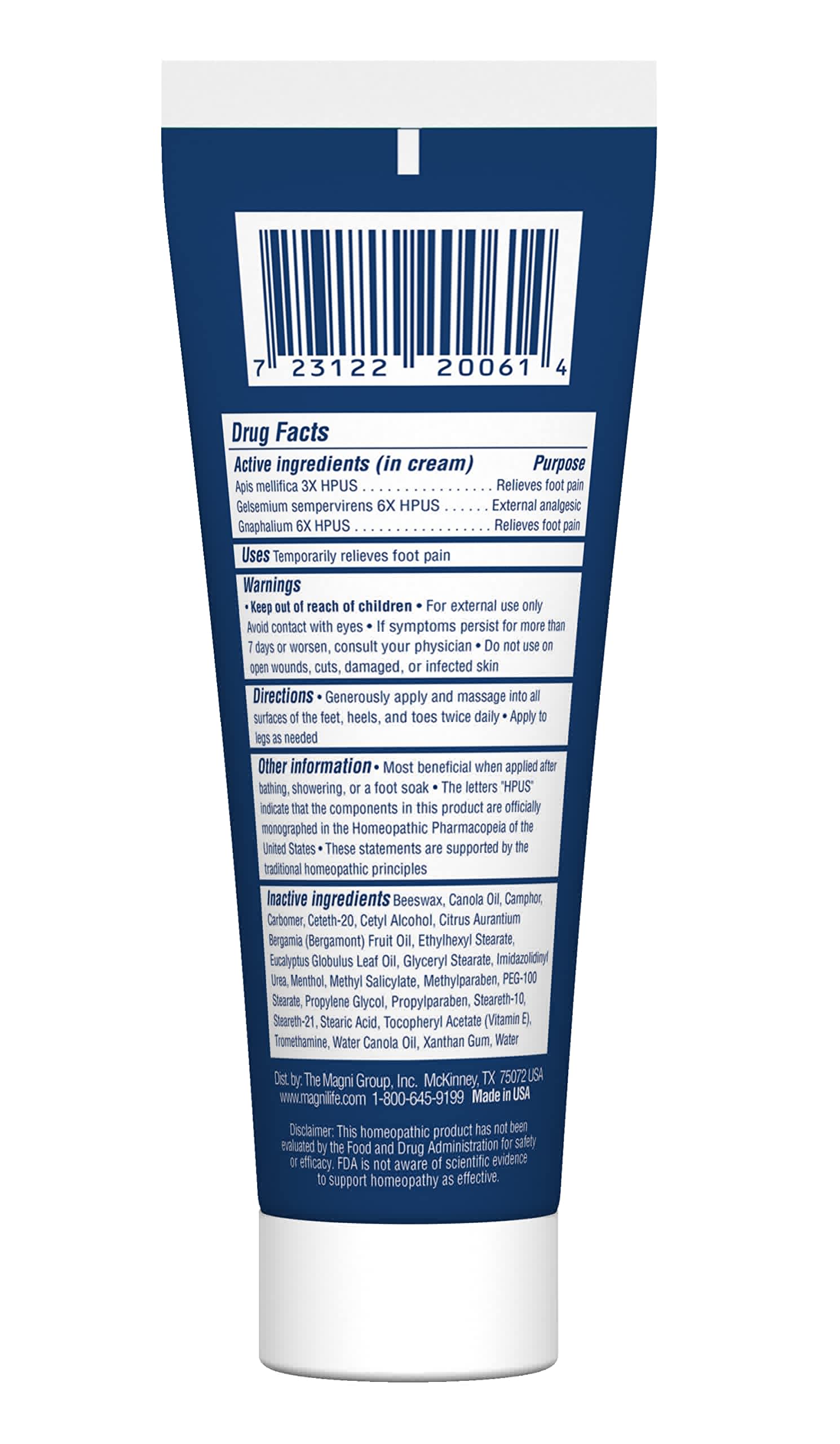 MagniLife Pain Relieving Foot Cream, 8 oz Tube, Soothing Relief for Soreness, Pain, Burning, Tingling, Itching or Sensitivity in Feet & Legs, Moisturizing & Hydrating Foot Cream, No Petroleum MagniLifeBuy Supplements Australia
