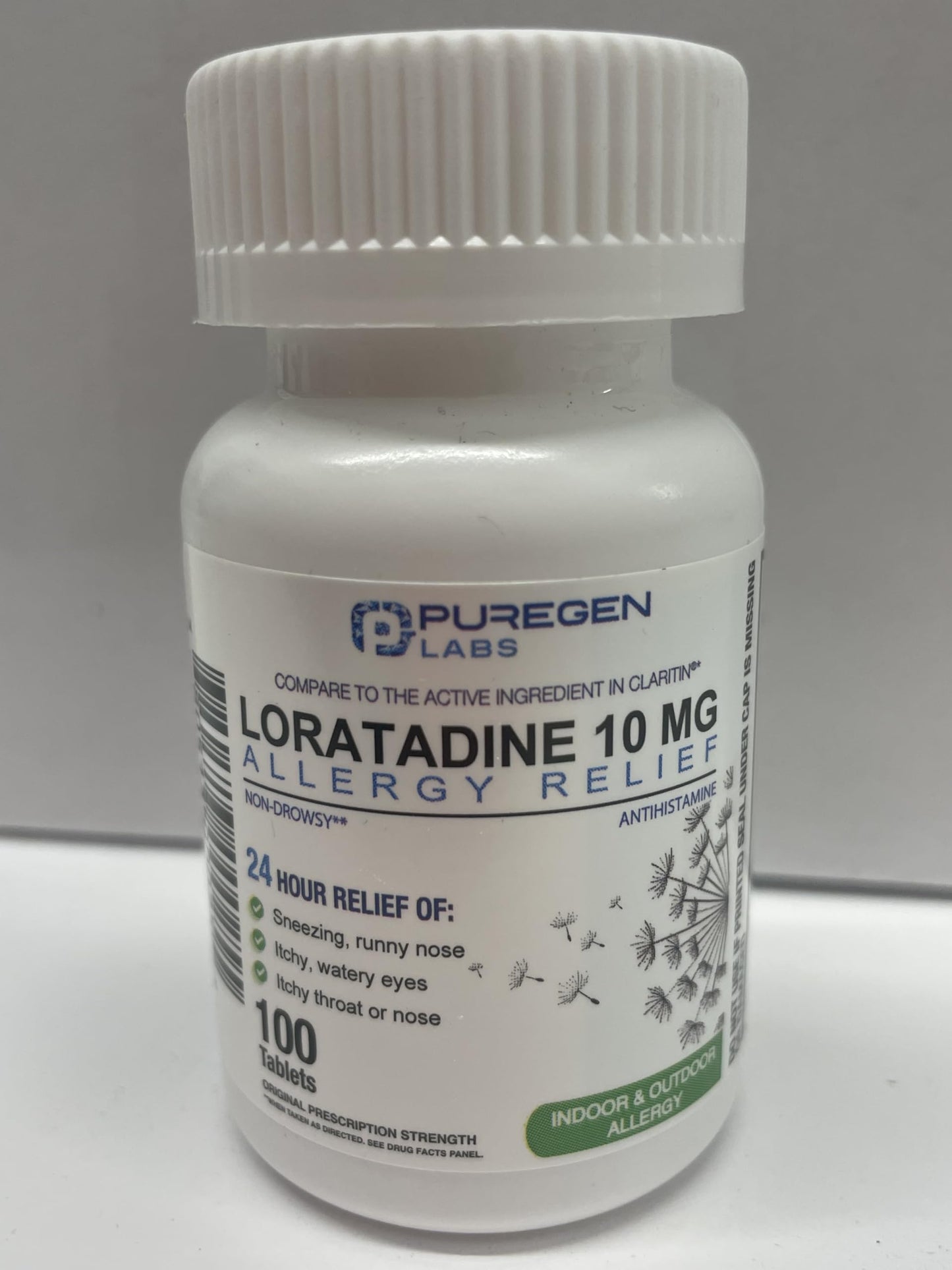 Puregen Labs Allergy Relief, Loratadine 10mg, 100 Tablets – 24 Hour Non-Drowsy Antihistamine Allergy Medicine for Runny Nose, Sneezing, Itchy, Watery Eyes P Puregen Labs buy supplements Au