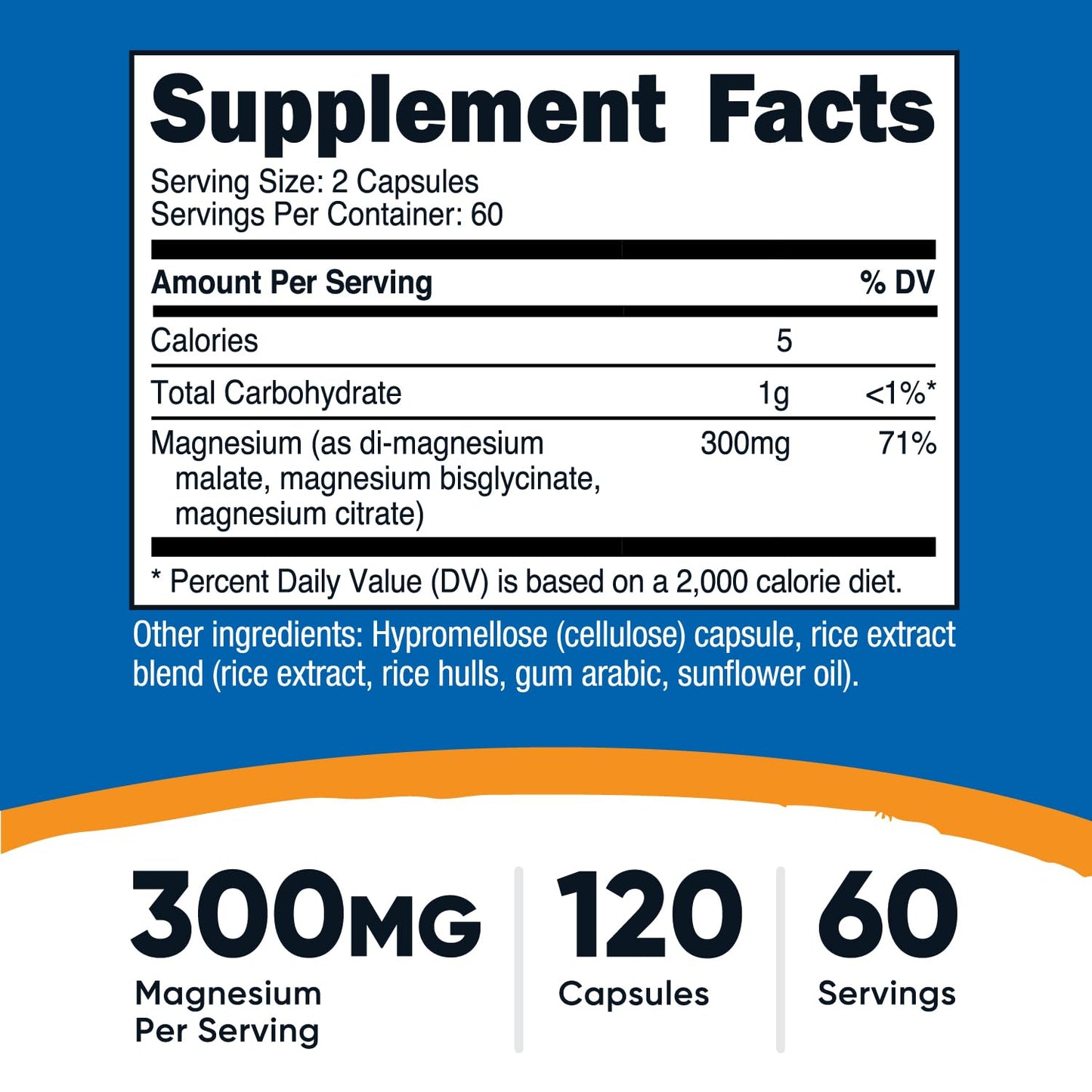 Nutricost Triple Magnesium Complex (300mg, 120 Capsules) - from Di-Magnesium Malate, Bisglycinate and Citrate, 60 Servings Nutricost buy supplements Au