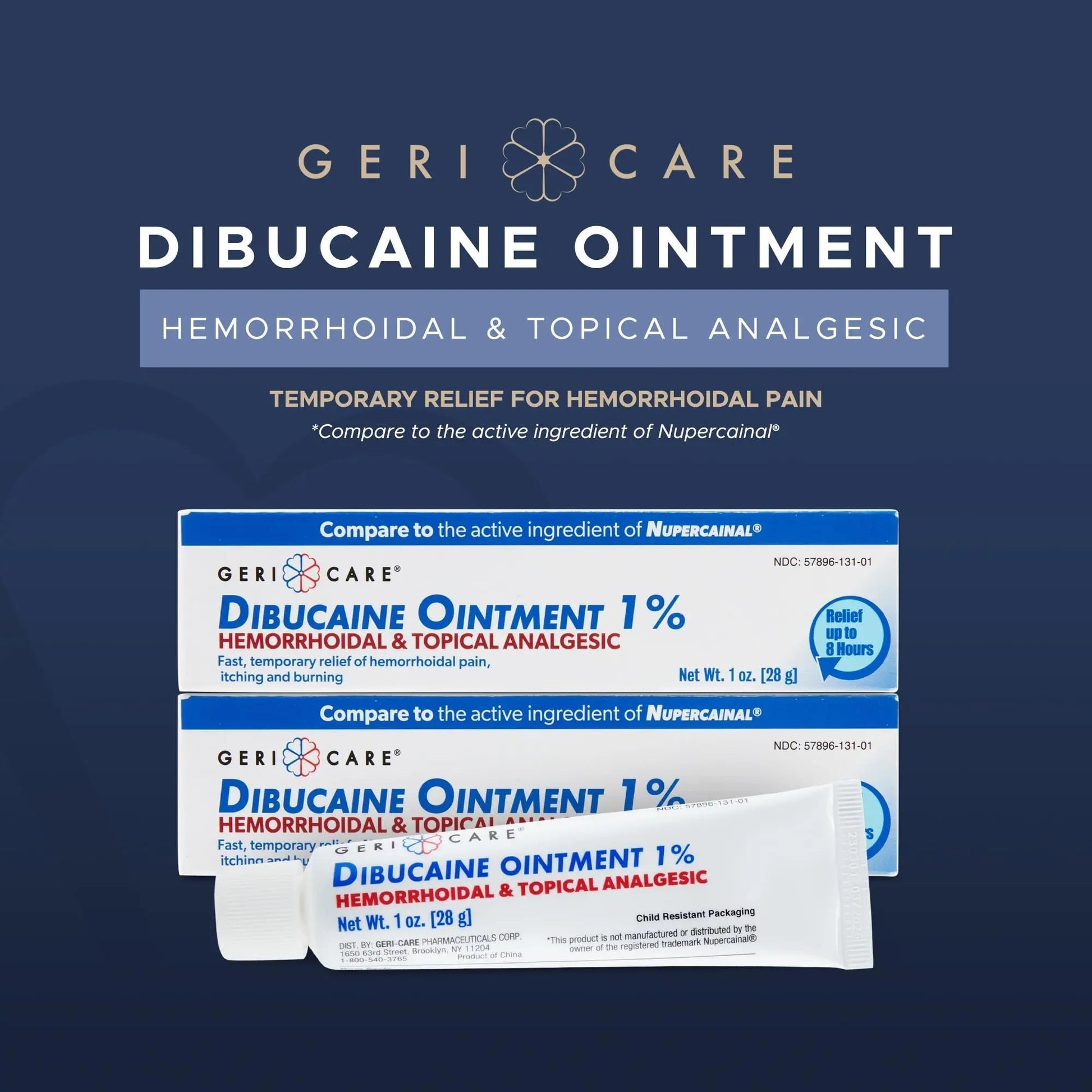 GeriCare Dibucaine Hemorroid Ointment 1% Pain-Relief Hemorrhoid Cream |Hemorroidal & Topical Analgesic| Quick Relief from Burning & Itching | Fast-Acting External Hemorrhoid Treatment 1oz (2 Pack) GeriCareBuy Supplements Australia