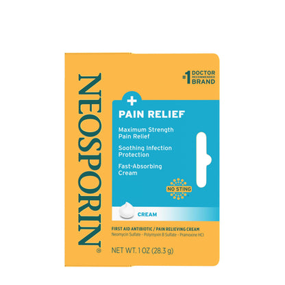 Neosporin + Maximum-Strength Pain Relief Dual Action Cream, First Aid Topical Antibiotic and Analgesic Cream for Soothing Infection Protection & Wound Care of Minor Cuts, Scrapes & Burns, 1 oz Neosporin buy supplements Au
