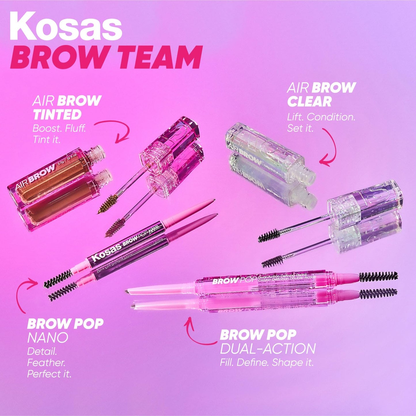 Kosas Air Brow Tinted Eyebrow Gel – Volumizing Brow Gel with Flexible Long-Lasting Hold, Clear Kosas buy supplements Au
