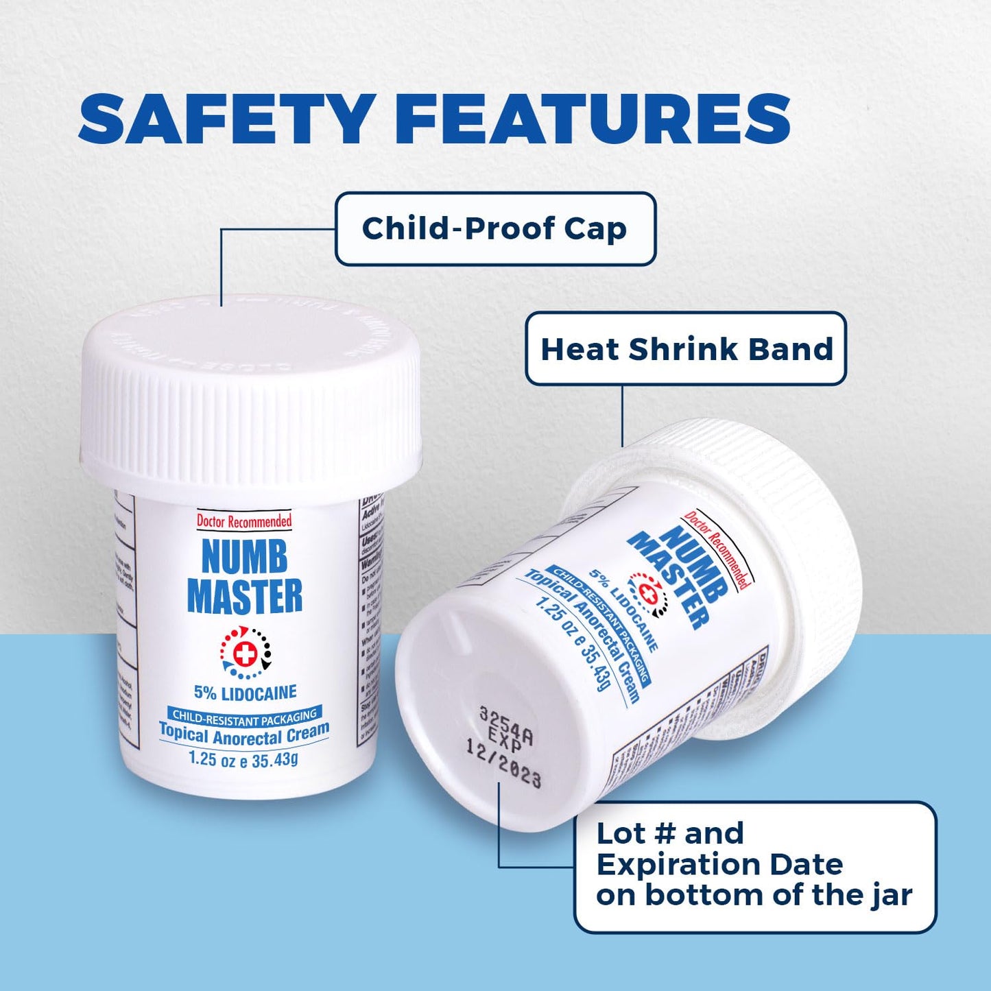 Clinical Resolution Numb Master 5% Lidocaine Numbing Cream for Pain Relief, Topical Anesthetic Burn Itch Cream Maximum Strength, Fast Acting Hemorrhoid Treatment with Vitamin E and Aloe, 1.25 Oz