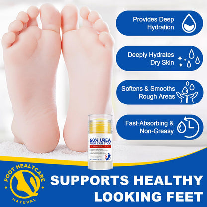 Loobexery 2 Pcs 60% Urea with 2% Salicylic Acid Foot Care Stick, Urea Foot Cream for Cracked Feet, Repairs Dry Rough Heels Fast, Foot Lotion Moisturizer for Dead Skin, Hydrating Heel Balm