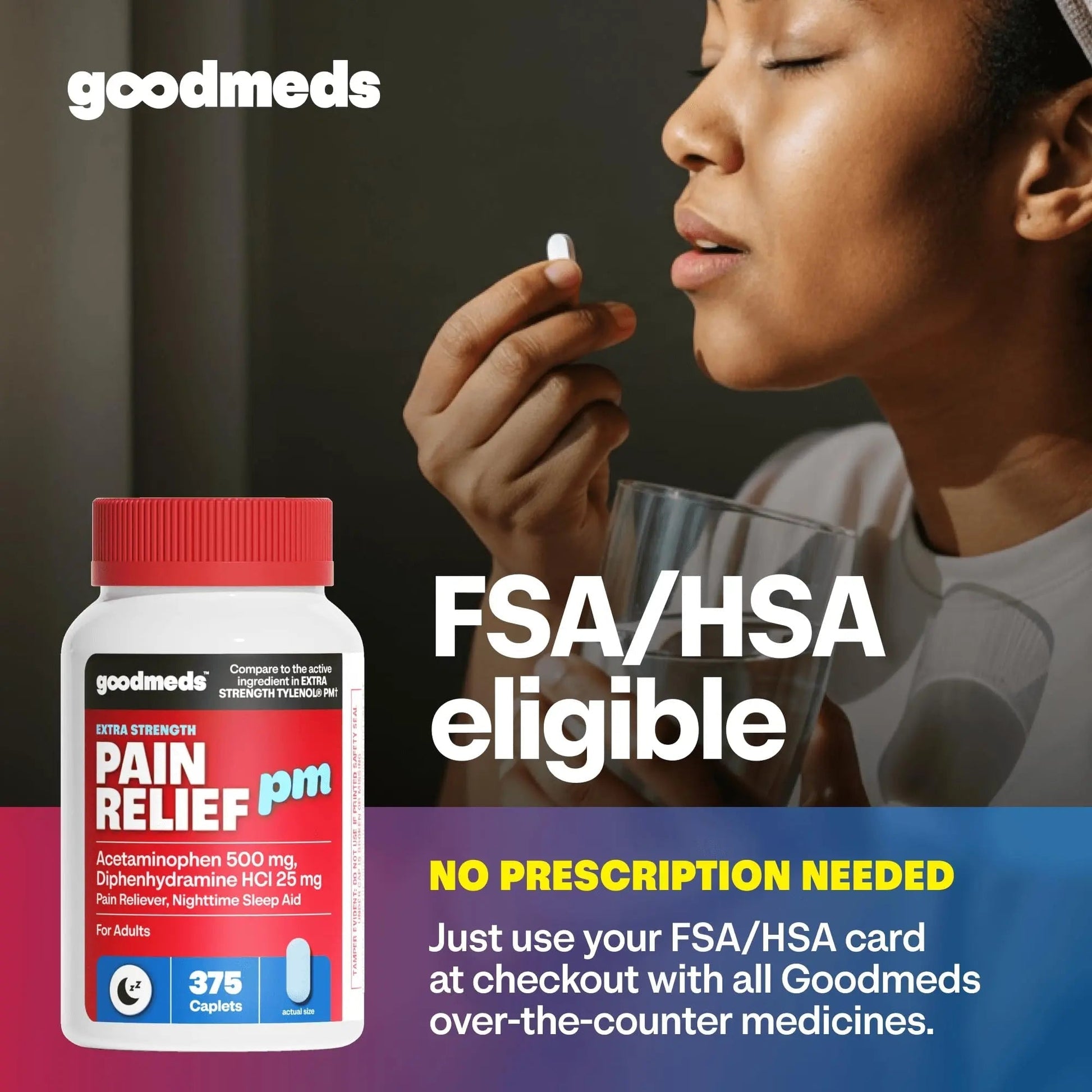 GoodMeds Compare to Tylenol PM PM Pain Reliever & Sleep Aid, Generic Acetaminophen 500mg, Fast-Acting, Extra Strength for Headaches, Migraines, Aches | Non-Habit Forming (375 Count) GoodMedsBuy Supplements Australia
