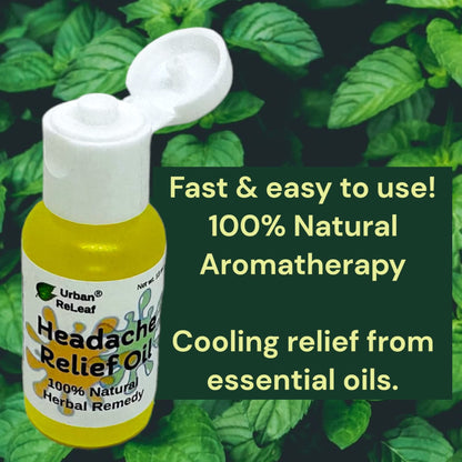Urban ReLeaf Headache Relief Oil! 100% Natural Herbal Remedy, Sinus, Tension, Neck, Temples. Made in USA! Works Fast! Gentle Essential Oil Relief Urban ReLeafBuy Supplements Australia