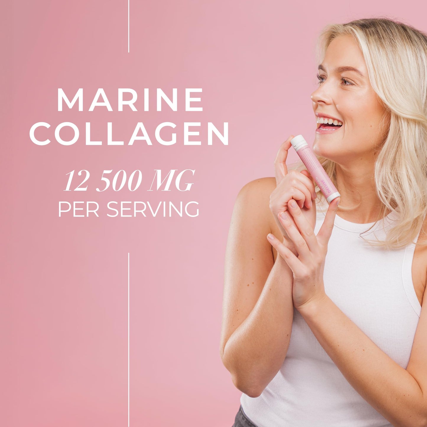 Swedish Collagen Deluxe, 12,500 mg Hydrolyzed Marine Collagen Liquid Supplement - 20 x 25 ml Daily Shots | Hyaluronic Acid, Biotin & Vitamin C for Healthy Hair, Skin, Nails & Joints | Sugar-Free Swedish Collagen buy supplements Au