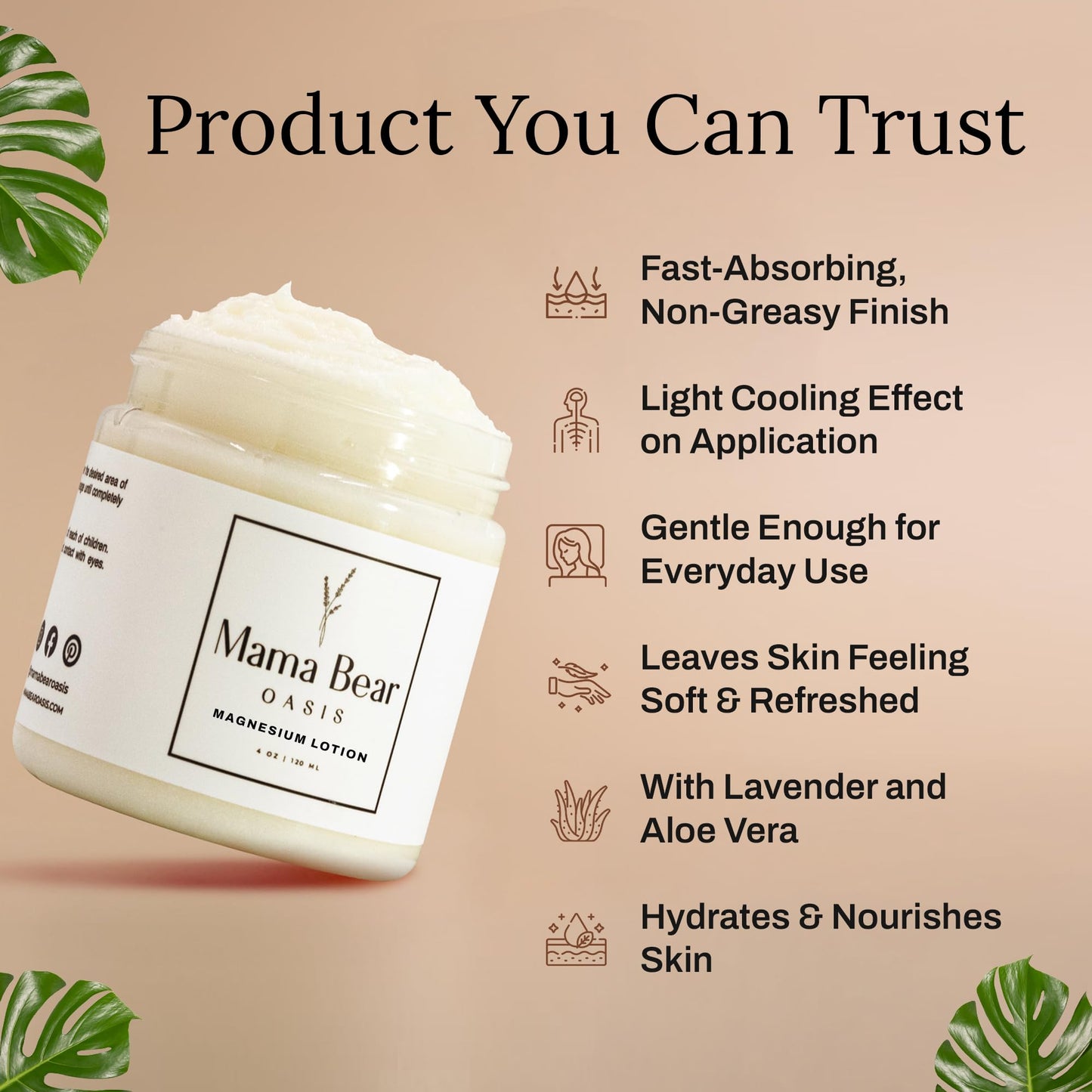 Mama Bear Oasis Lotion - Magnesium Cream - Lavender Magnesium Lotion for Foot, Hands, Legs, Toes Includes Arnica, Vitamin B6, Aloe Vera, MSM (Pack of 2) Mama Bear OasisBuy Supplements Australia