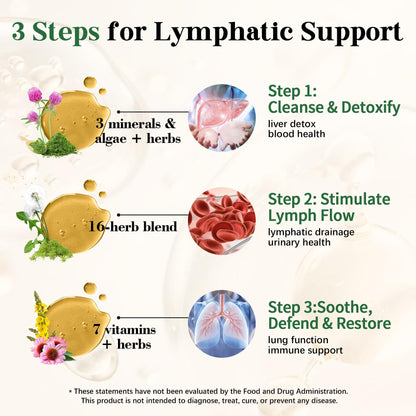 Migcopat 26-in-1 Liposomal Lymphatic Drainage Drops, Echinacea, Turmeric, Elderberry, Dandelion, Vitamins and Mullein Drops for Lungs, Lymphatic