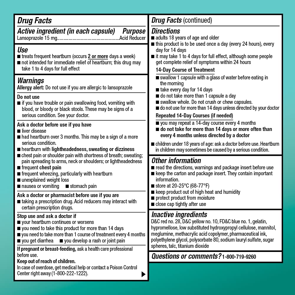 Amazon Basic Care Lansoprazole Delayed Release Capsules, 15 mg, Proton Pump Inhibitor, Acid Reducer, 24 Hour Heartburn Medicine, 42 Count Pack Amazon Basic Care buy supplements Au