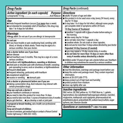Amazon Basic Care Lansoprazole Delayed Release Capsules, 15 mg, Proton Pump Inhibitor, Acid Reducer, 24 Hour Heartburn Medicine, 42 Count Pack Amazon Basic Care buy supplements Au