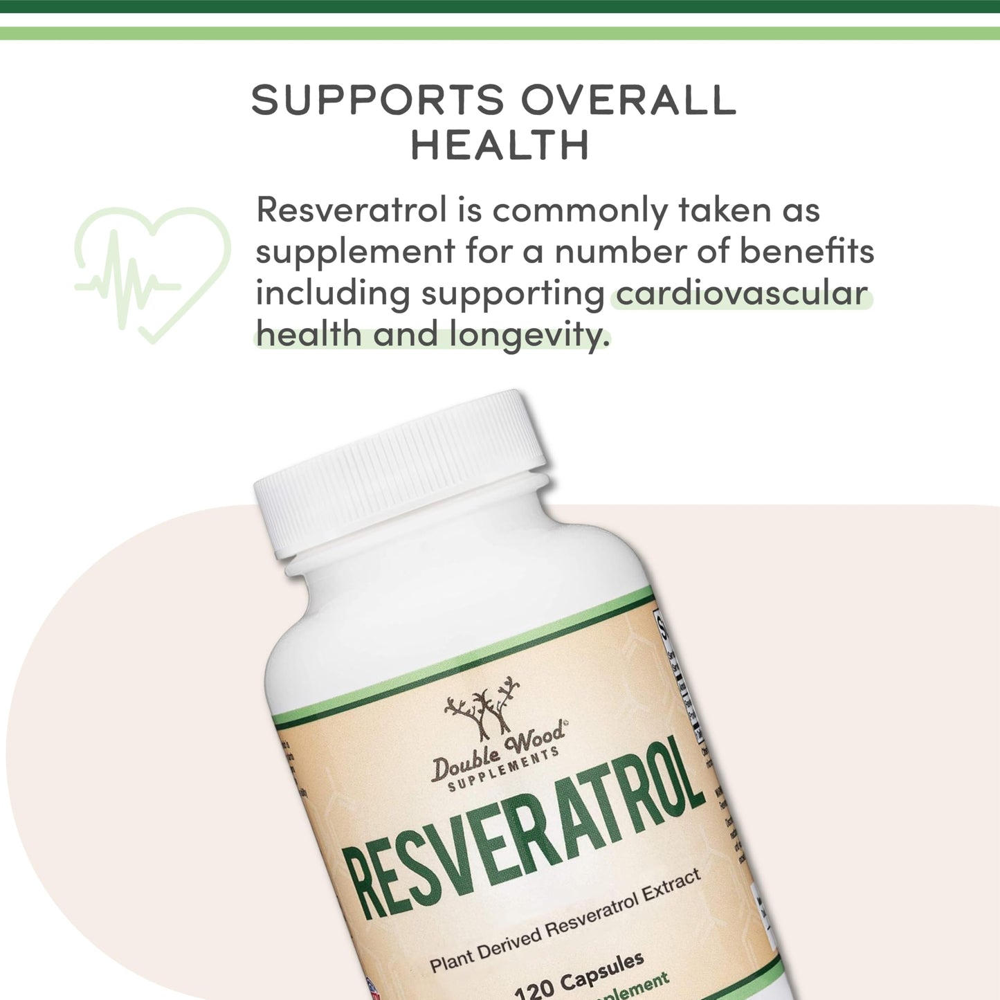 Resveratrol Supplement 500mg Per Serving, 120 Capsules (Resveratrol Polygonum Root Extract Providing 50% Trans Resveratrol)
