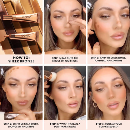 ICONIC LONDON Sheer Bronze | Lightweight Liquid Buildable Bronzer, Cruelty Free, Vegan Makeup, (Beach Vibes) 0.42 Fl oz ICONIC LONDON buy supplements Au