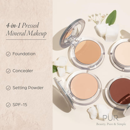 PÜR MINERALS 4-in-1 Pressed Mineral Makeup Powder Foundation with SPF 15 - Concealer & Finishing Compact Pressed Powder for Face - Buildable Medium to Full Coverage Foundation Powder (Vanilla) PÜR MINERALS buy supplements Au