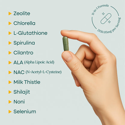 Liver Cleanse Detox & Repair - Microplastics Detox & Zeolite Supplement for Gut Health, Cognition & Natural Energy - Glutathione, NAC, Chlorella, Spirulina, ALA, Cilantro, Milk Thistle, Noni, Shilajit Etta Vita buy supplements Au
