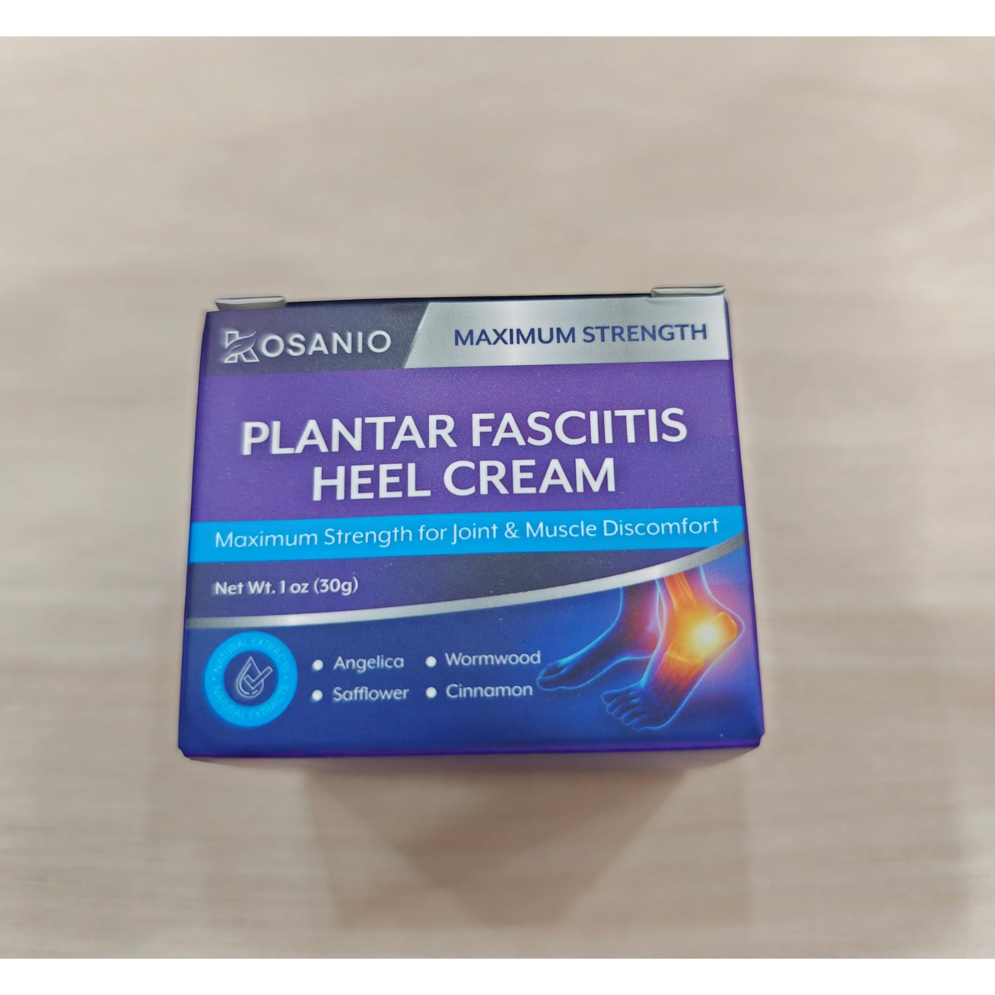 KOSANIO Plantar Fasciitis Relief Cream - Heel Discomfort Relief for Plantar Fasciitis, Foot, Knee, Hands, Legs - Natural Herbal Concentrate Formula - (30g / 1 oz (Pack of 1)) KOSANIOBuy Supplements Australia