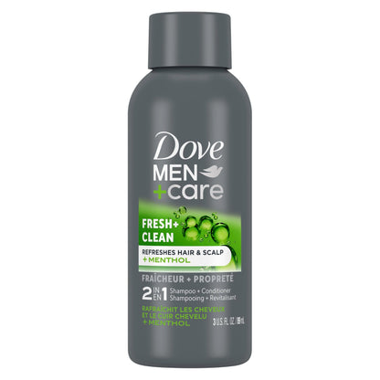 Dove Men+Care Fortifying 2 in 1 Shampoo and Conditioner Fresh and Clean with Caffeine for Normal to Oily Hair Helps Strengthen Thinning Hair 3 oz