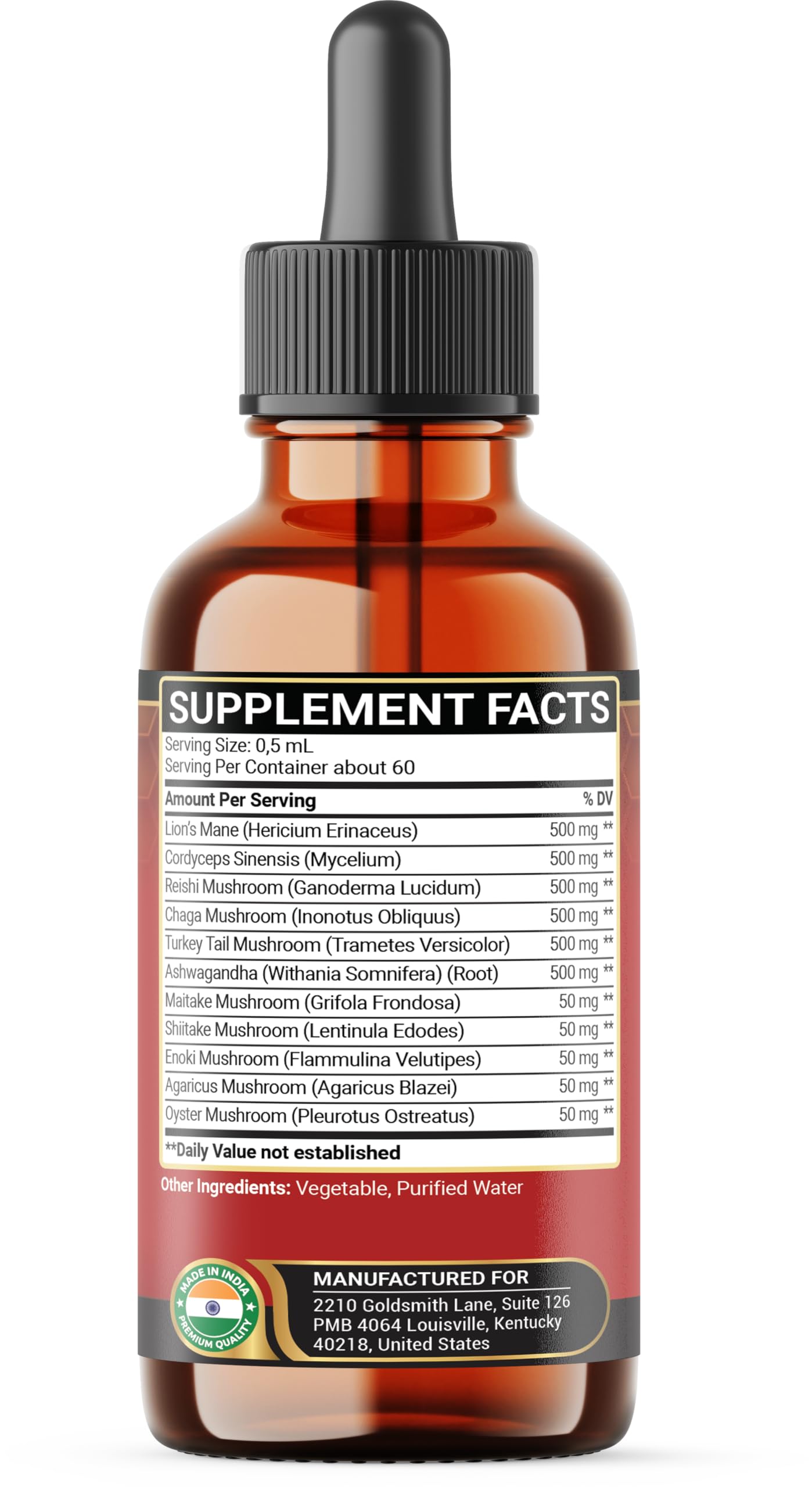 Penhoment 6in1 Sea Moss Drops with Black Seed Oil Irish Seamoss, Ashwagandha, Burdock Root & Bladderwrack - 1FL Oz - 30 Day Supply Penhoment buy supplements Au