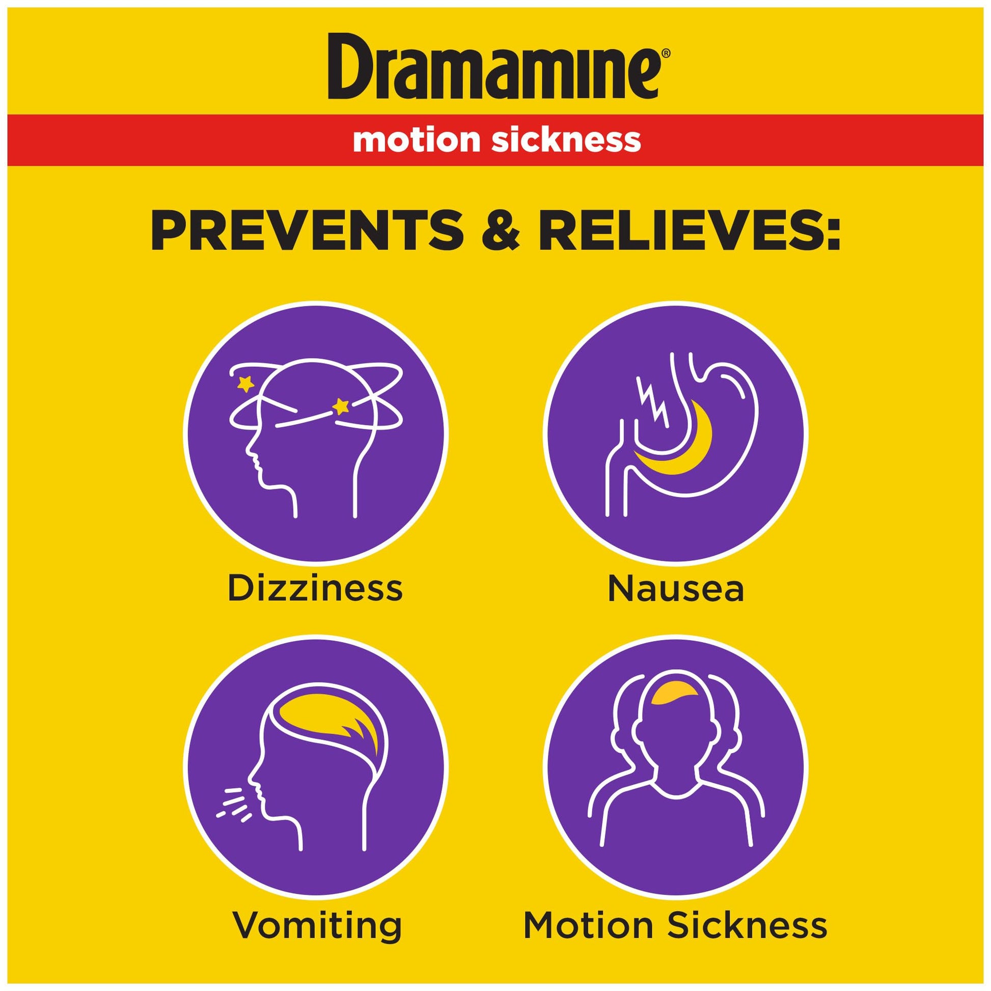 Dramamine Motion Sickness Less Drowsy, Travel Vial, Multicolor, 8 Count Dramamine buy supplements Au