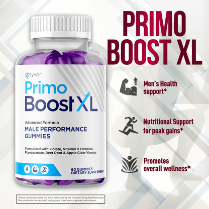 (3 Pack) Primo Boost XL Gummies, Official Primo Boost XL Gummys with All Natural Ingredients, Advanced PrimoBoost Health & Wellness Formula with Max Strength Active Lifestyle Vitamins (180 Gummies) Syvor buy supplements Au