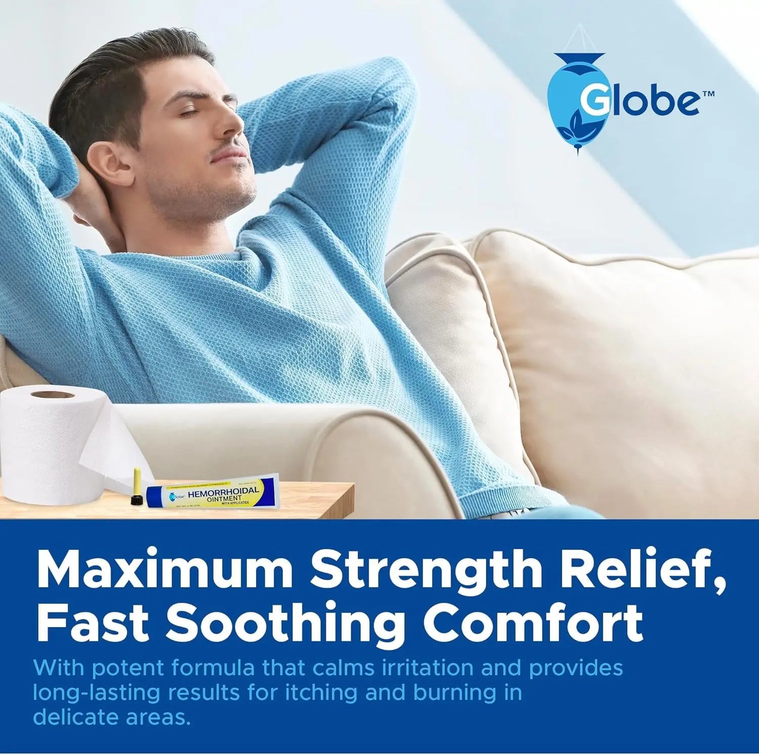 Globe Hemorrhoidal Ointment, Phenylephrine HCl, Petrolatum, Mineral Oil, Relief from Burning, Itching and Discomfort of Hemorrhoids, 2 Ounces (4 Pack) GlobeBuy Supplements Australia