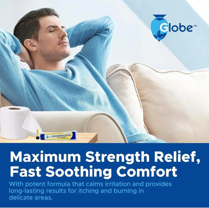 Globe Hemorrhoidal Ointment, Phenylephrine HCl, Petrolatum, Mineral Oil, Relief from Burning, Itching and Discomfort of Hemorrhoids, 2 Ounces (4 Pack) GlobeBuy Supplements Australia