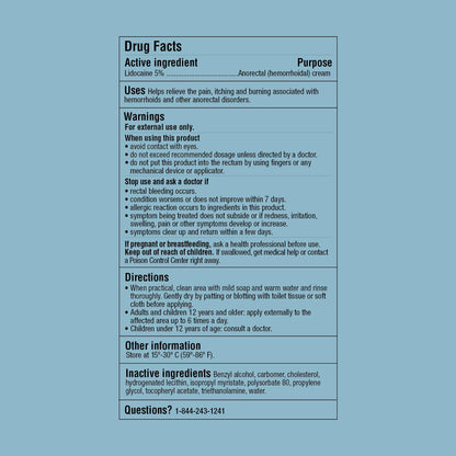 Curist 5% Lidocaine Numbing Cream - 6 oz (170 g) XL Tube - Soothing Numbing Cream for Temporary Discomfort, Itching, and Burning from Hemorrhoids Lidocaine 5% (1 Pack - 6 oz Tube)