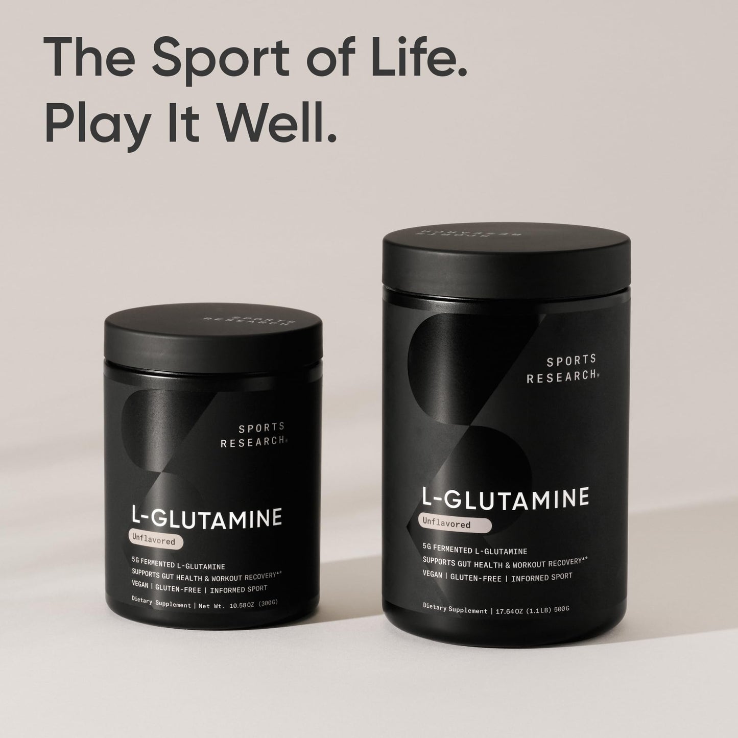 Sports Research L-Glutamine - Workout Recovery, Immune Health & Gut Health Support - 5 G Per Serving - 10.58 Oz