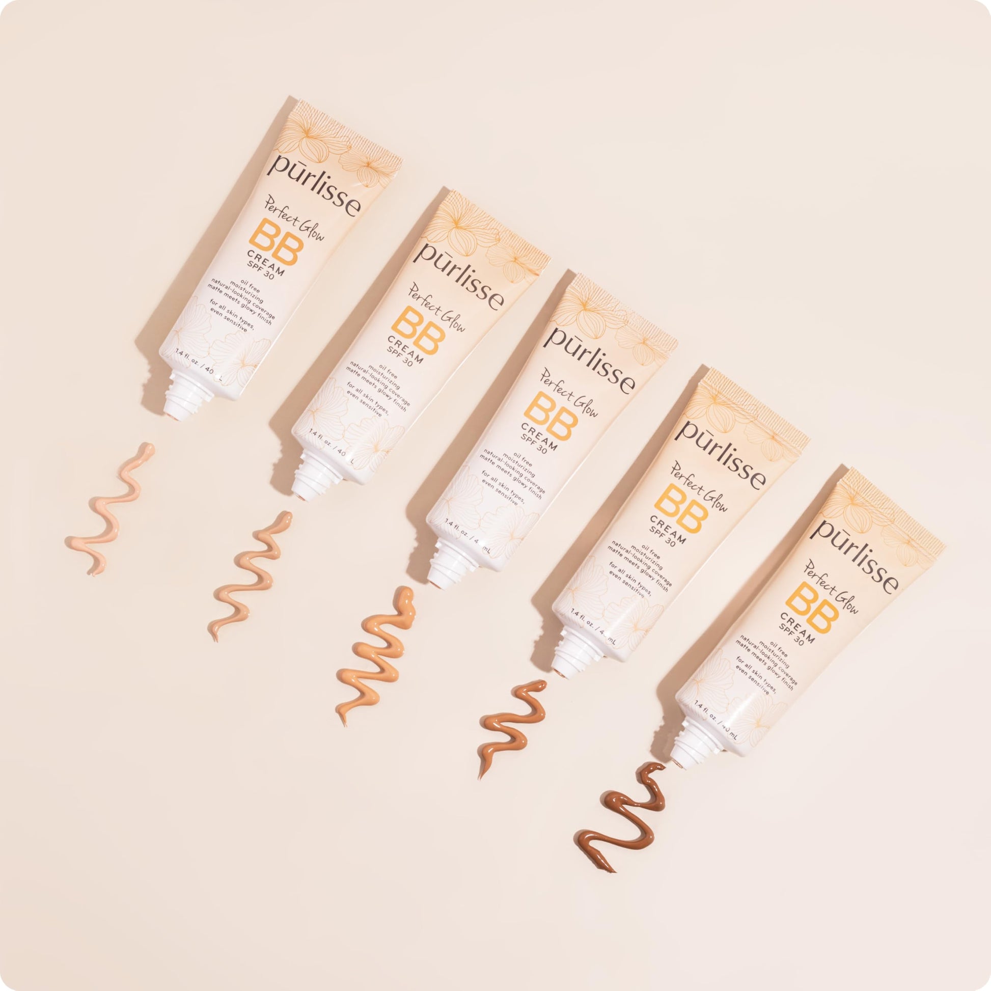 pūrlisse Perfect Glow BB Cream with SPF 30 - Matte Meets Dewy Finish - Enriched with Goji & Hawthorn Berry to Help Improve Skin Texture & Radiance - Medium Golden (1.4 oz) pūrlisseBuy Supplements Australia