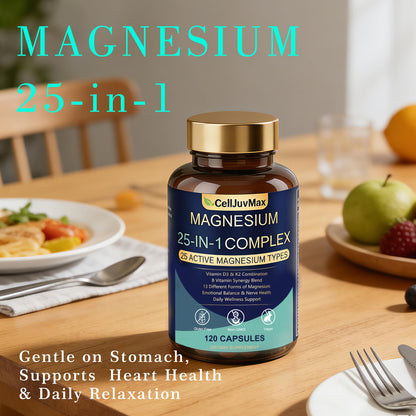25-in-1 Magnesium Complex | Multi-Form Absorbable Blend for Daily Nutritional Support, 120 Vegan Caps (1) PBZPBZ buy supplements Au