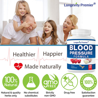 [3-Bottle X 150 Caps] Longevity Blood Pressure Formula -Scientifically formulated with Hawthorn & 12+ Quality Natural Herbs LONGEVITY PREMIER NUTRACEUTICALS INC buy supplements Au