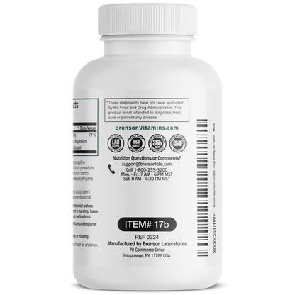 Bronson Triple Magnesium Complex Maximum Coverage 300mg - Non-GMO Formula, 250 Tablets Bronson buy supplements Au