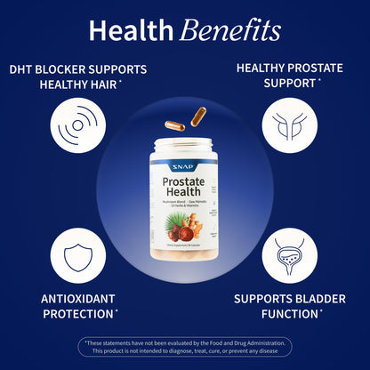 Snap Supplements Prostate Health Supplement with Saw Palmetto for Men, DHT Blocker - Helps Support Male Urinary Tract and Prostate for Mens Health