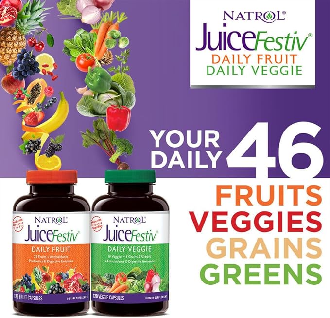 Juice Festiv Daily Fruit and Veggie - 120+120 capsules Juice Festiv buy supplements Au