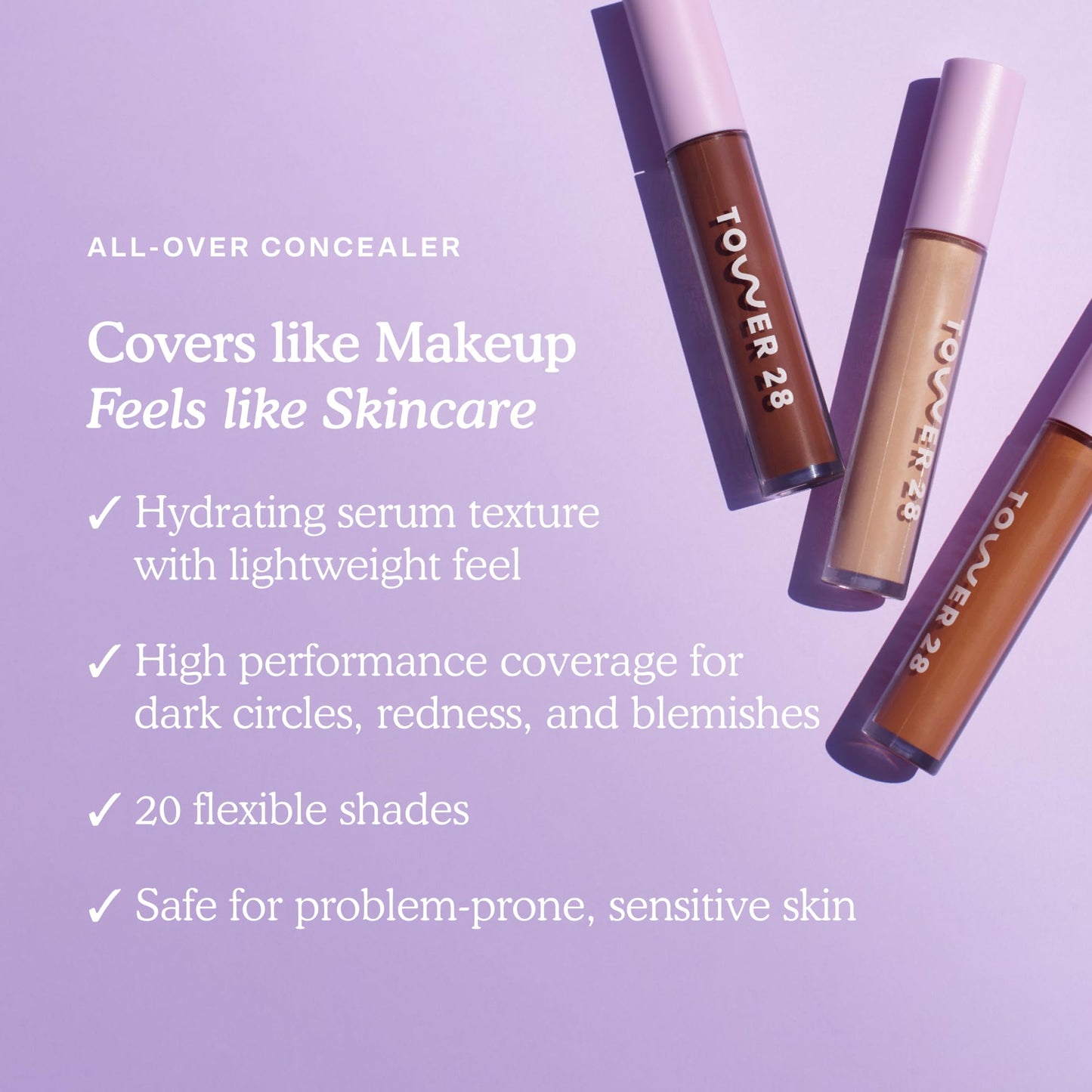 Tower 28 Swipe Serum Concealer - Hydrating Medium-Full Coverage Concealer + Under Eye Brightener - Skin Care Infused Makeup with Hyaluronic Acid + Soothing Centella - 1.0 Fair/Neutral (0.22 oz) Tower 28Buy Supplements Australia