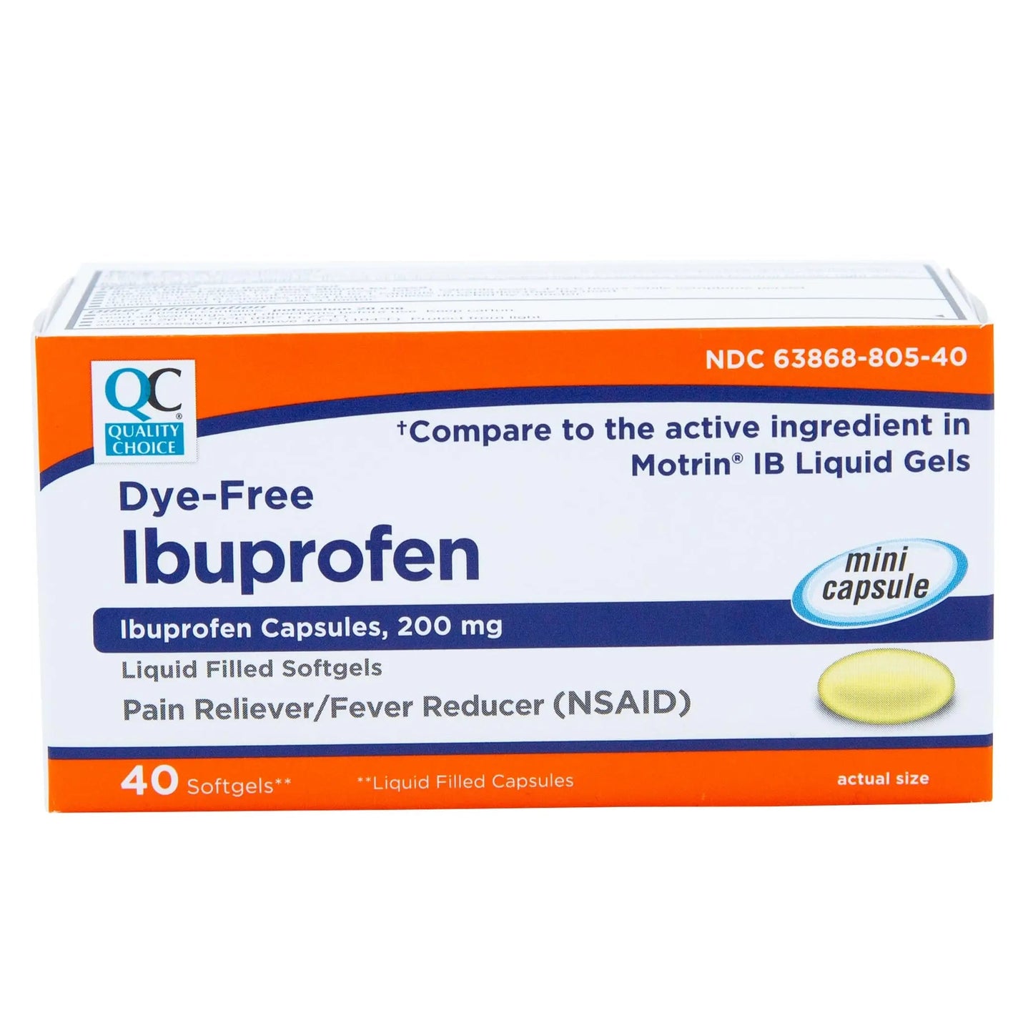 Quality Choice Ibuprofen 200 mg Liquid Gels 40 Count Easy to Swallow Pain Reliever and Fever Reducer for Headache Toothache Backache Menstrual Cramps Muscle Aches Minor and Pain Quality ChoiceBuy Supplements Australia