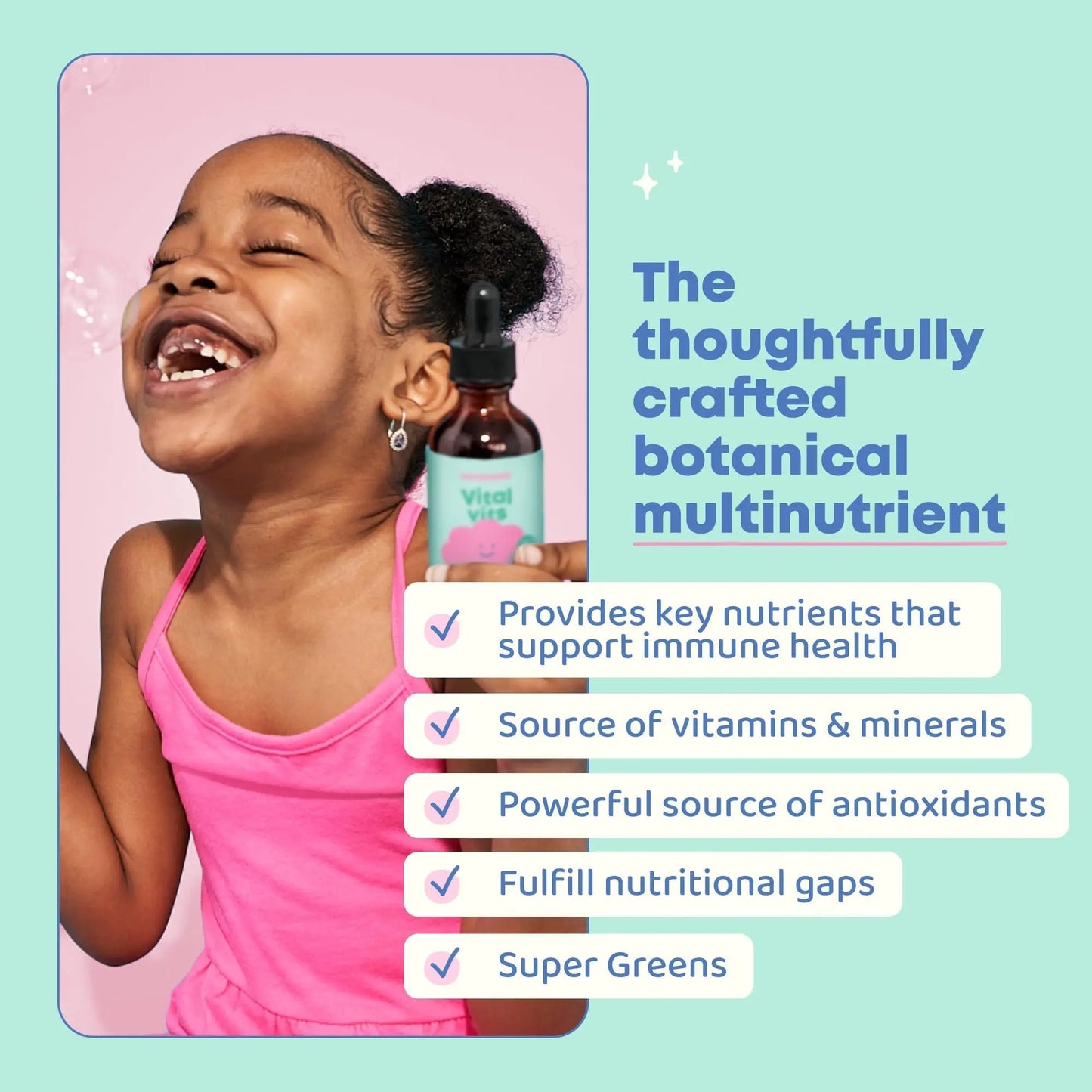 JoySpring Vital Vits - Kids Liquid Multivitamin - 1 fl oz (30 Servings) | Herbal Liquid Vitamins for Kids | Natural Flavor | JoySpring