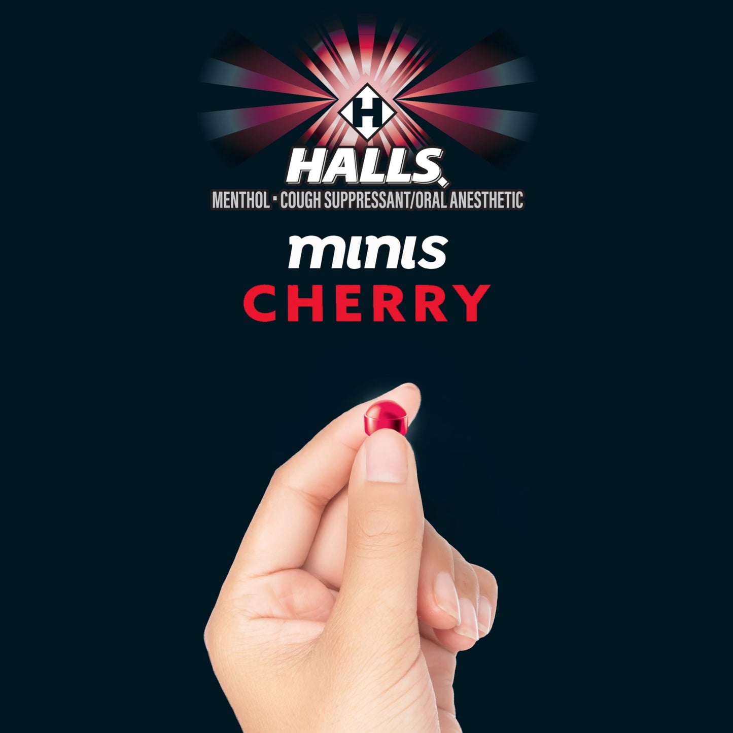 HALLS Minis Cherry Flavor Sugar Free Cough Drops, 48 Drops