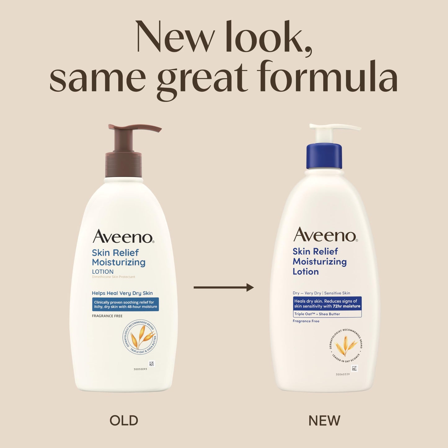 Aveeno Skin Relief Moisturizing Lotion Heals Very Dry, Sensitive Skin, Fast-Absorbing Body