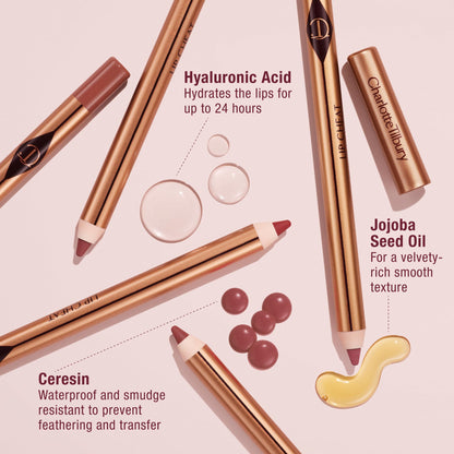 Charlotte Tilbury Lip Cheat Lip Liner Pencil - Gives Lips a Fuller-Looking, Defined Pout - Enriched with Jojoba Oil & Hyaluronic Acid - Waterproof, Smudge-Proof & Transfer-Proof - Pillow Talk Medium Charlotte TilburyBuy Supplements Australia