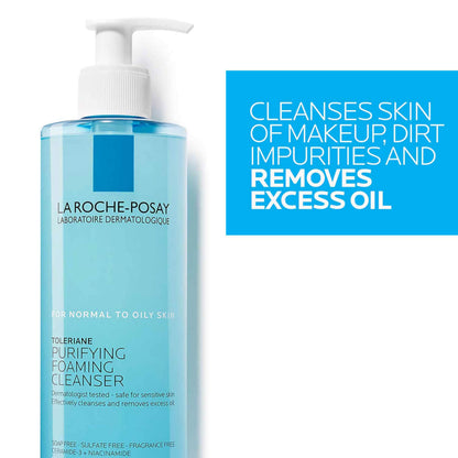 La Roche-Posay Toleriane Purifying Foaming Facial Cleanser, Oil Free Face Wash for Women & Men with Niacinamide + Ceramides